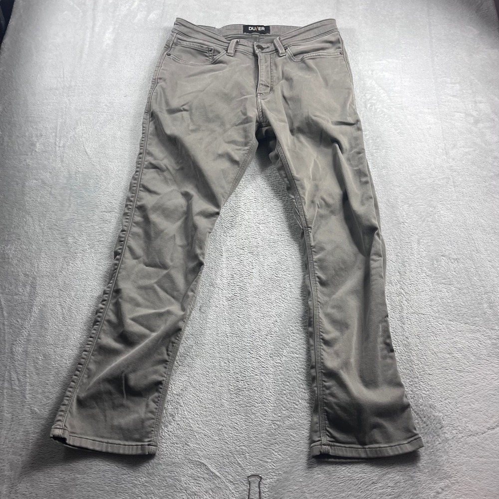 DU/ER No Sweat Pants N2X Relaxed Taper Grey Mens 32x30 Performance Trousers